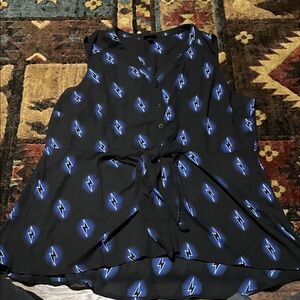 Torrid Black and Blue Lightning Print Skirt